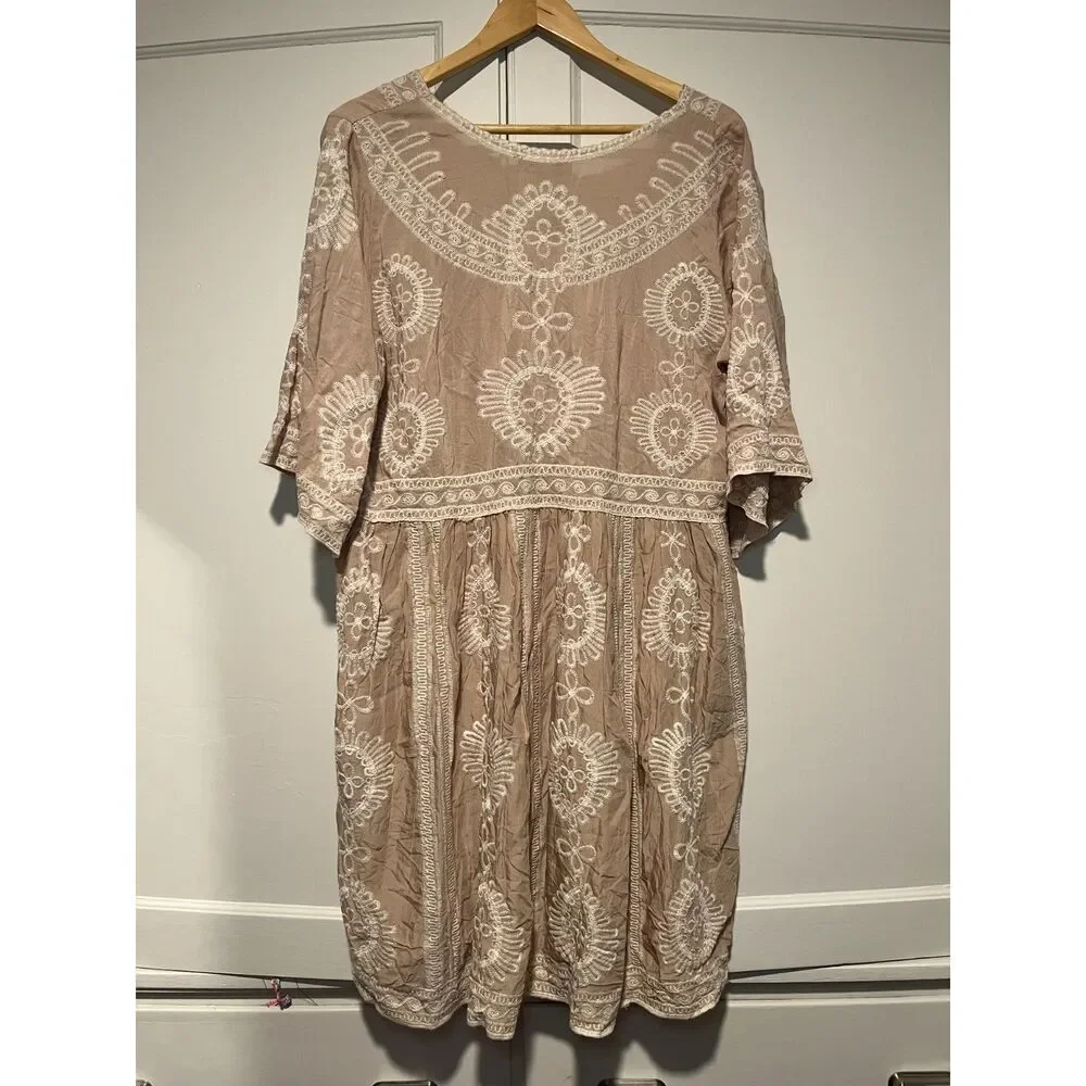 Solitare Swim Cream Embroidered Swimsuit Cover-up - Picture 3 of 3